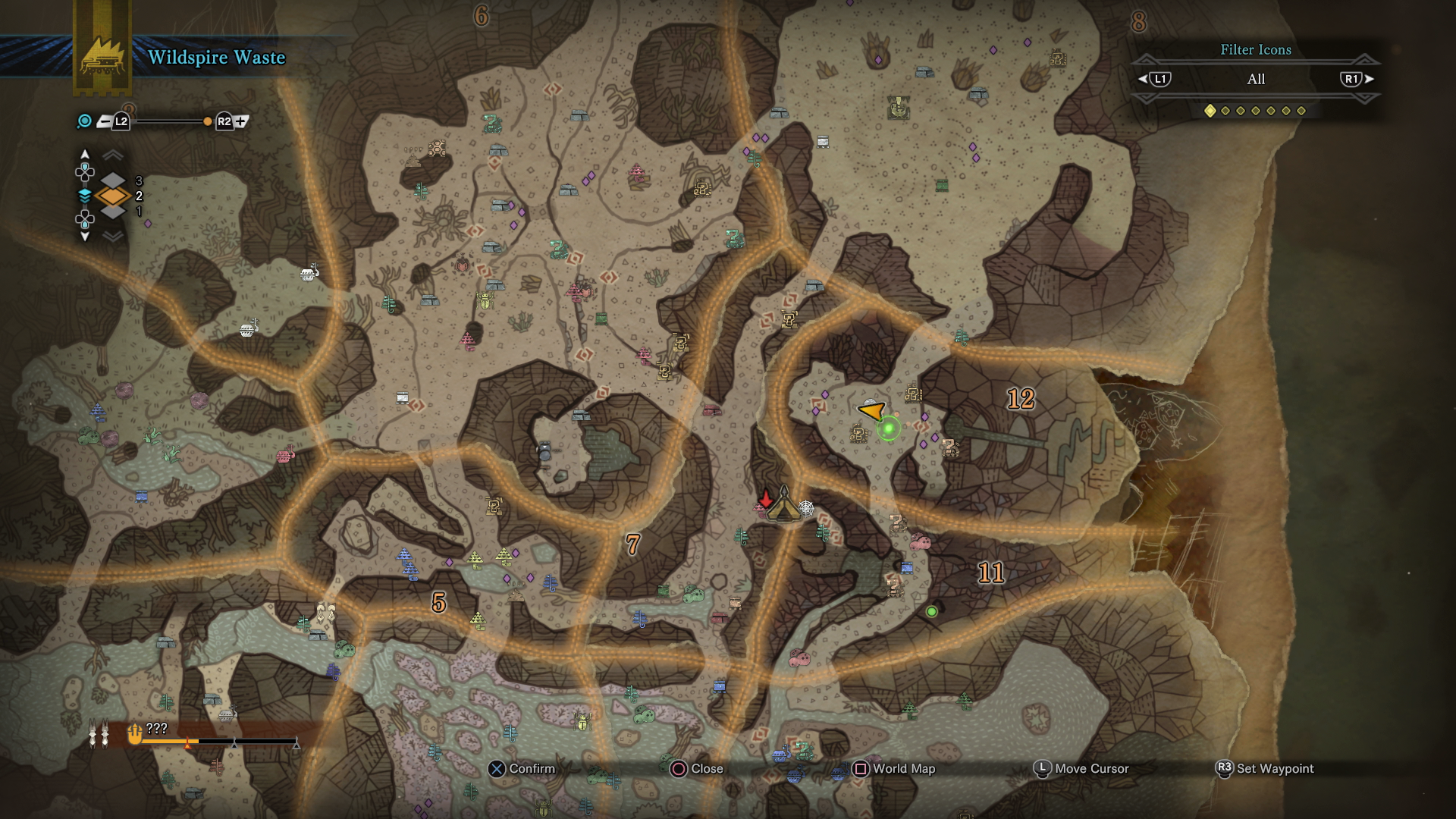 Monster Hunter World Wildspire Waste Map Overview, All Plants and